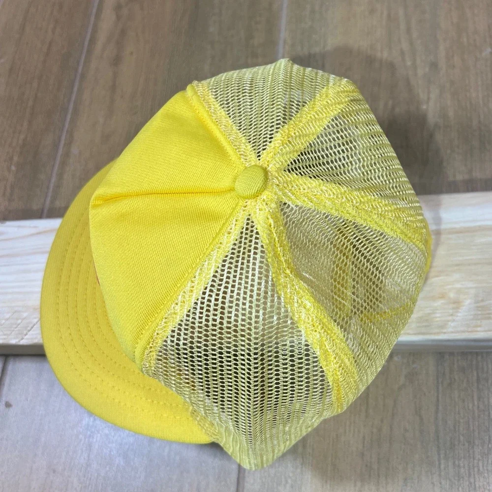 Vintage Fischers Bacon Makin People Trucker Hat Yellow Snapback Adver-Togs USA‎